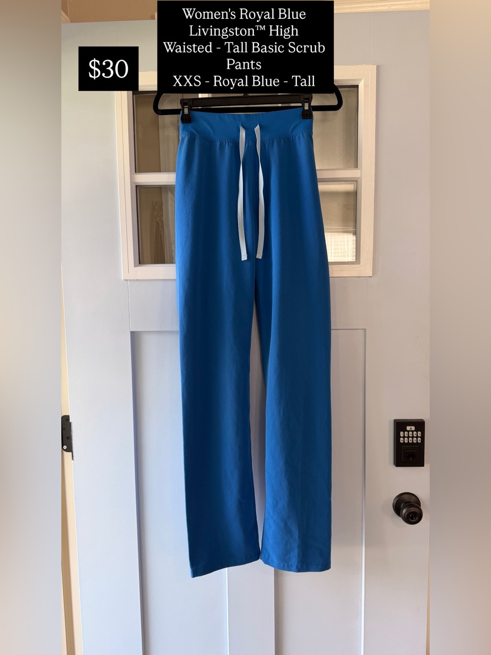 Royal Blue High-Waist Scrub Pants